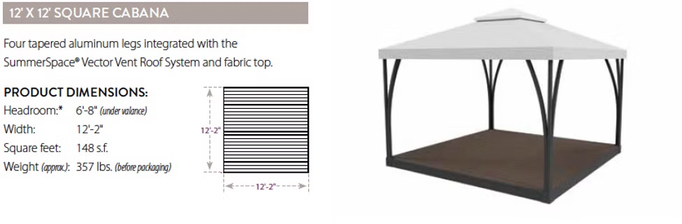 Square 12x12 Cabana - NuImage Outdoors
